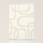 Fine Loops Mid-Century Modern Abstract Mushroom Beige and Cream Stationery Card Gallery Image 2