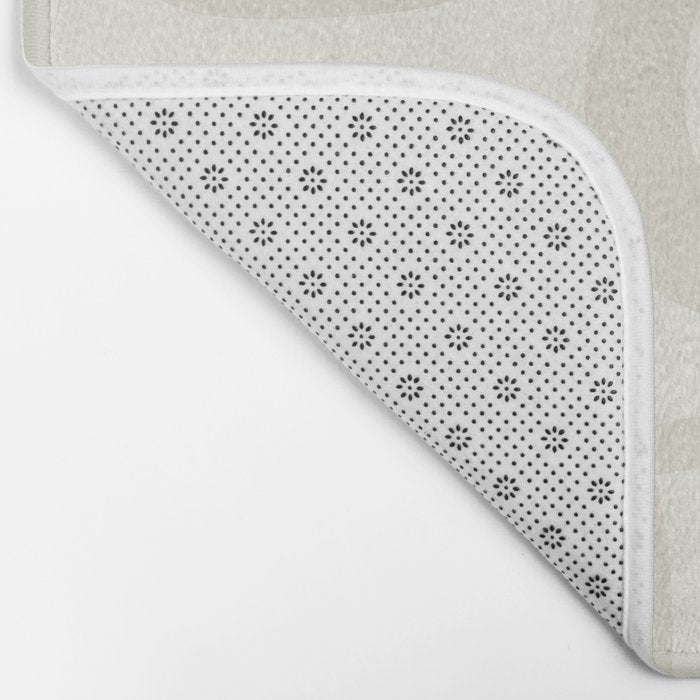 Fine Loops Mid-Century Modern Abstract Mushroom Beige and Cream Bath Mat Gallery Image 2