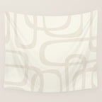 Fine Loops Mid-Century Modern Abstract Mushroom Beige and Cream Wall Tapestry Gallery Image 4