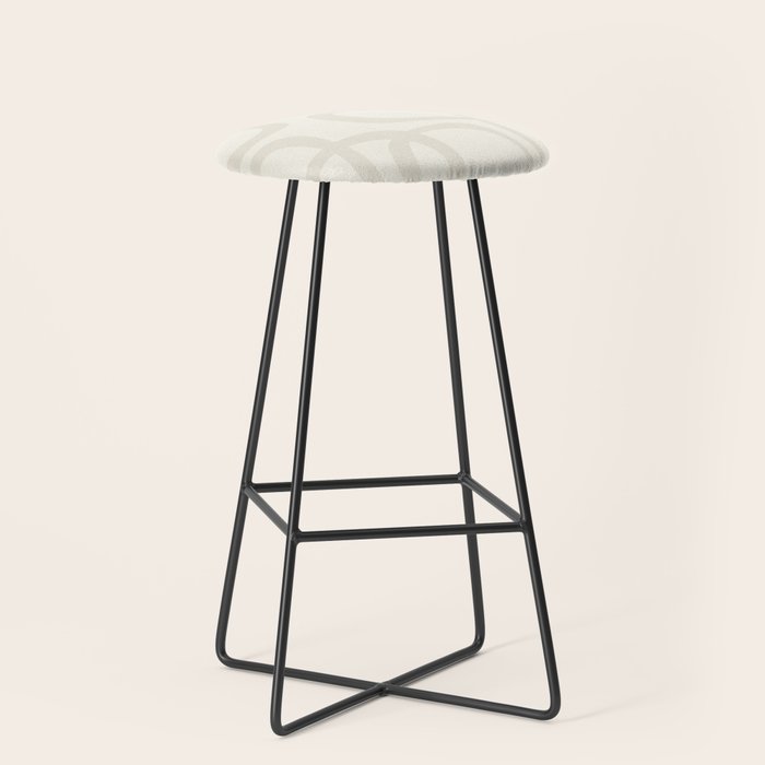 Fine Loops Mid-Century Modern Abstract Mushroom Beige and Cream Stool Gallery Image 1
