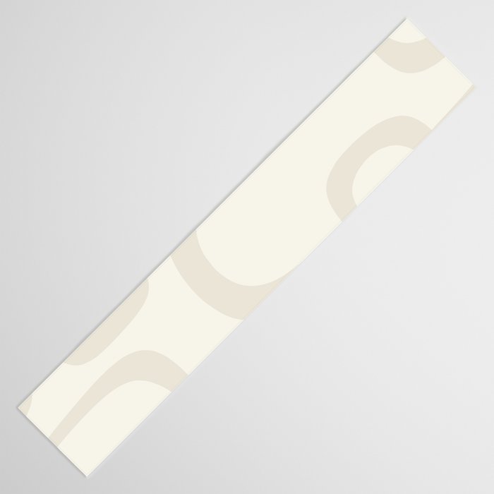 Fine Loops Mid-Century Modern Abstract Mushroom Beige and Cream Table Runner Gallery Image 3