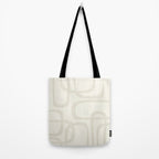 Fine Loops Mid-Century Modern Abstract Mushroom Beige and Cream Tote Bag Gallery Image 2