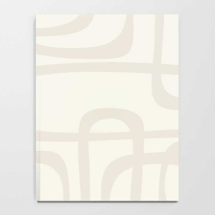 Fine Loops Mid-Century Modern Abstract Mushroom Beige and Cream Notebook Gallery Image 4