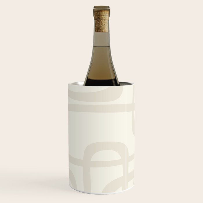 Fine Loops Mid-Century Modern Abstract Mushroom Beige and Cream Wine Chiller Gallery Image 3