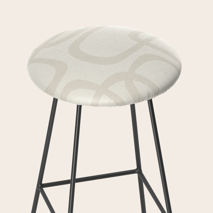 Fine Loops Mid-Century Modern Abstract Mushroom Beige and Cream Stool Gallery Image 2