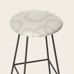 Fine Loops Mid-Century Modern Abstract Mushroom Beige and Cream Stool Gallery Image 2