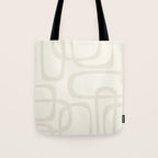Fine Loops Mid-Century Modern Abstract Mushroom Beige and Cream Tote Bag Gallery Image 1
