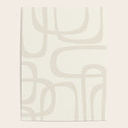 Fine Loops Mid-Century Modern Abstract Mushroom Beige and Cream Poster Gallery Image 4