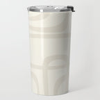 Fine Loops Mid-Century Modern Abstract Mushroom Beige and Cream Travel Mug Gallery Image 2