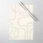Fine Loops Mid-Century Modern Abstract Mushroom Beige and Cream Wrapping Paper Gallery Image 1