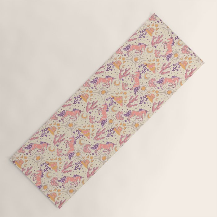 Desert Unicorn - Purple, pink, and gold Yoga Mat Gallery Image 1