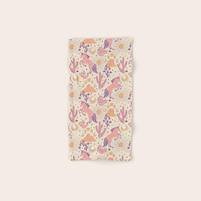 Desert Unicorn - Purple, pink, and gold Bath Towel Gallery Image 1