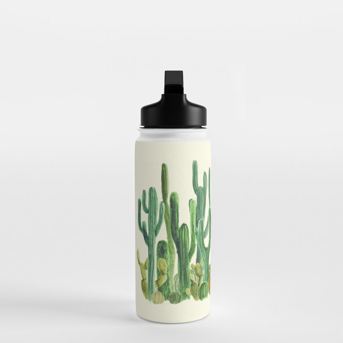 In my happy place - hedgehog meditating in cactus jungle Water Bottle Gallery Image 3