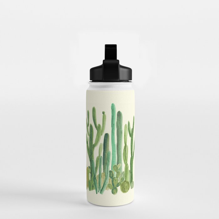 In my happy place - hedgehog meditating in cactus jungle Water Bottle Gallery Image 2
