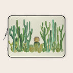In my happy place - hedgehog meditating in cactus jungle Laptop Sleeve Gallery Image 1