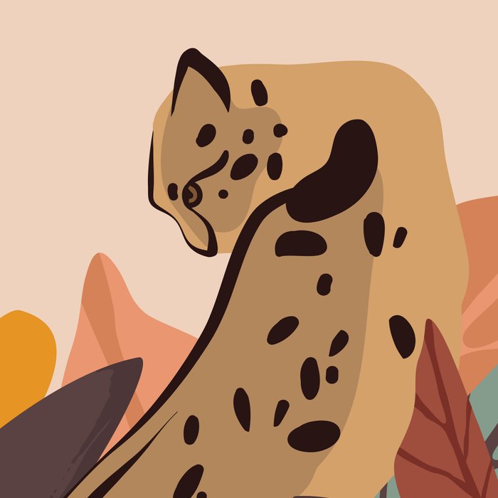 Jungle Leopard with Tropical Leaves in Earthy Colors Coffee Mug Gallery Image 2