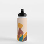 Jungle Leopard with Tropical Leaves in Earthy Colors Water Bottle Gallery Image 3