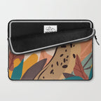 Jungle Leopard with Tropical Leaves in Earthy Colors Laptop Sleeve Gallery Image 2