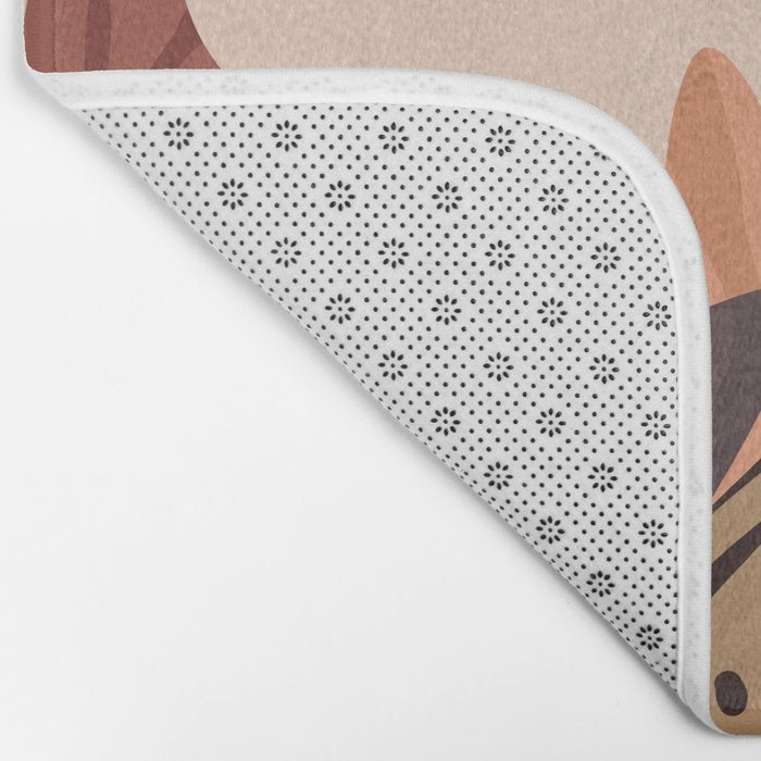 Jungle Leopard with Tropical Leaves in Earthy Colors Bath Mat Gallery Image 2