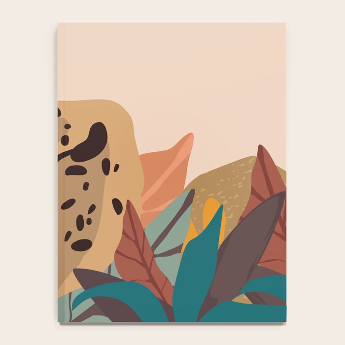 Jungle Leopard with Tropical Leaves in Earthy Colors Notebook Gallery Image 4