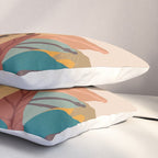 Jungle Leopard with Tropical Leaves in Earthy Colors Pillow Sham Gallery Image 3