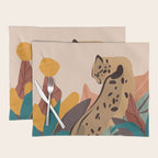 Jungle Leopard with Tropical Leaves in Earthy Colors Placemat Gallery Image 1