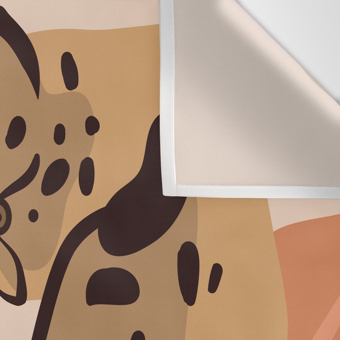 Jungle Leopard with Tropical Leaves in Earthy Colors Wall Tapestry Gallery Image 3