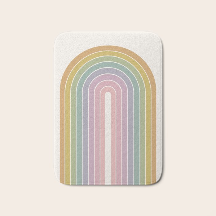 Gradient Arch XXI Tropical Mid Century Modern Rainbow Bath Mat Gallery Image 1