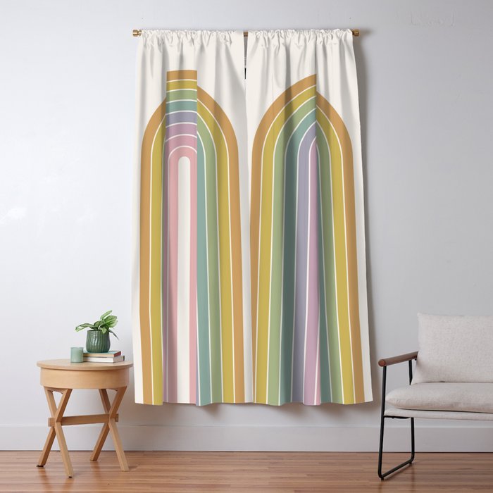 Gradient Arch XXI Tropical Mid Century Modern Rainbow Window Curtain Gallery Image 5