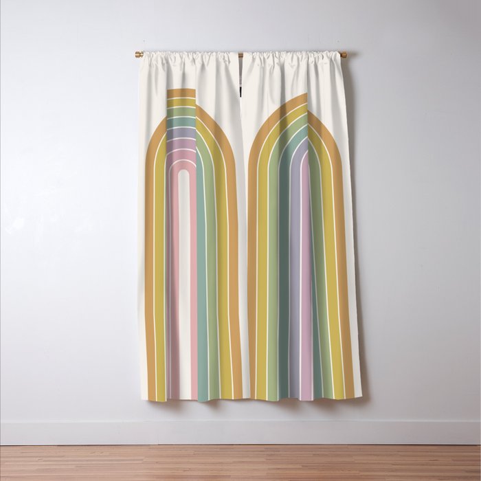 Gradient Arch XXI Tropical Mid Century Modern Rainbow Window Curtain Gallery Image 3