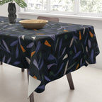 Midnight Floral Pattern #2 / Purple & Orange Tablecloth Gallery Image 3