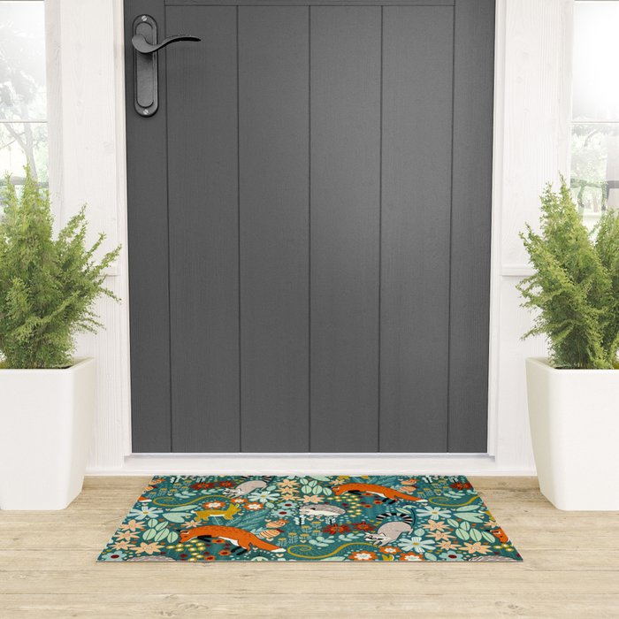 Woodland Pattern Welcome Mat Gallery Image 3