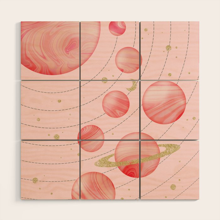 The Pink Solar System Wood Wall Art Gallery Image 1