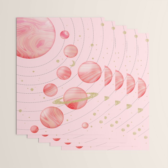 The Pink Solar System Wrapping Paper Gallery Image 3