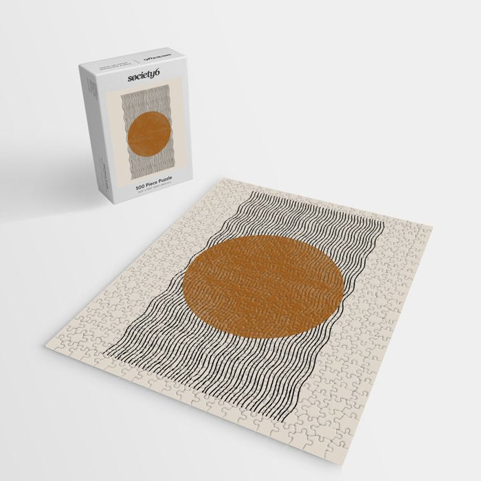 Woodblock Paper Mustard  Jigsaw Puzzle Gallery Image 2