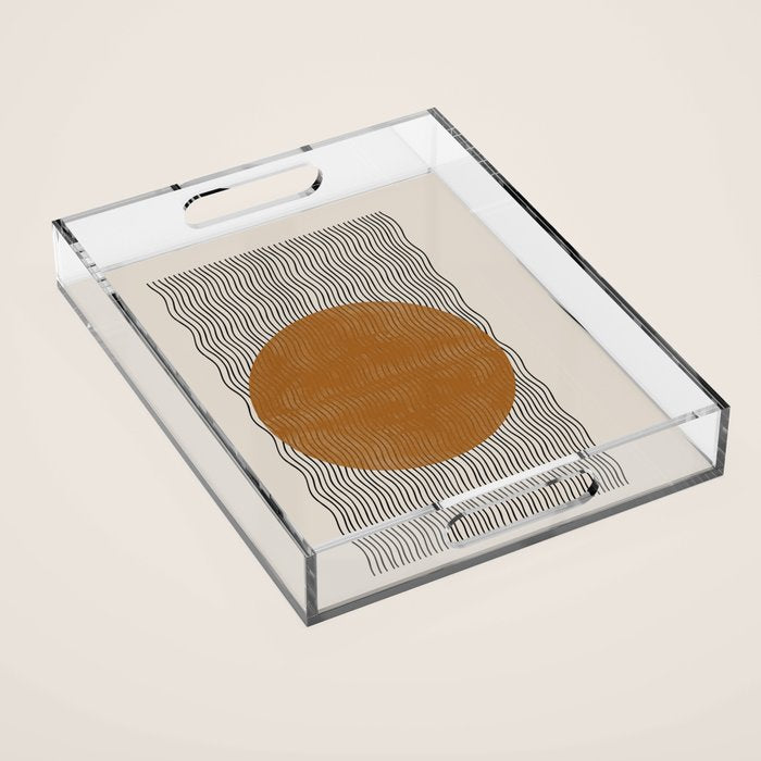 Woodblock Paper Mustard  Acrylic Tray Gallery Image 1