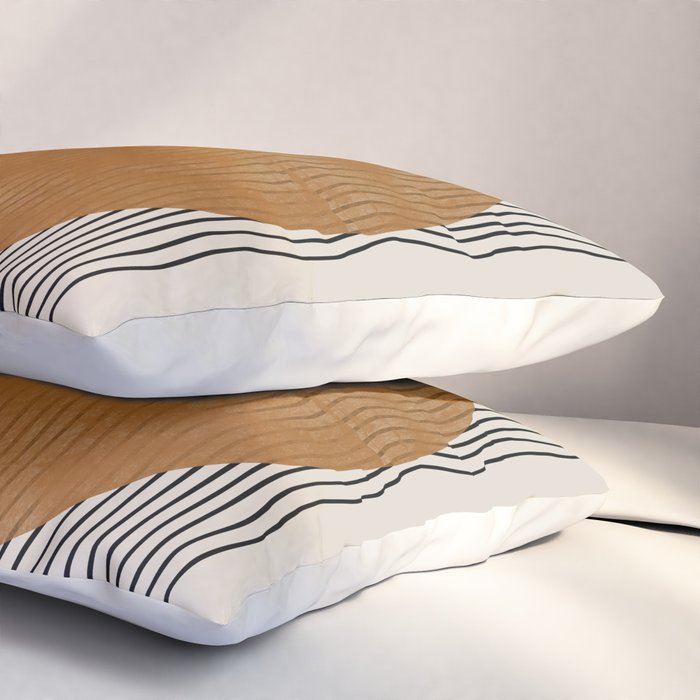 Woodblock Paper Mustard  Pillow Sham Gallery Image 3