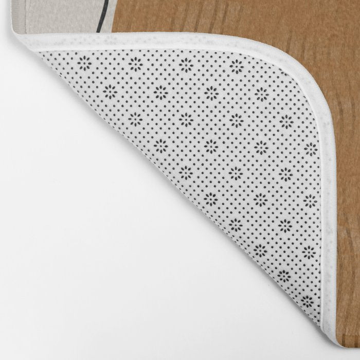 Woodblock Paper Mustard  Bath Mat Gallery Image 2