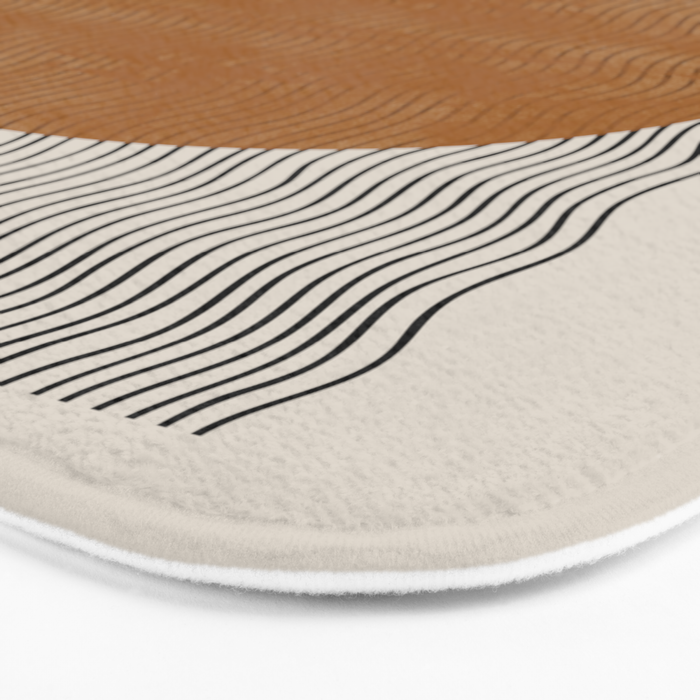Woodblock Paper Mustard  Bath Mat Gallery Image 3