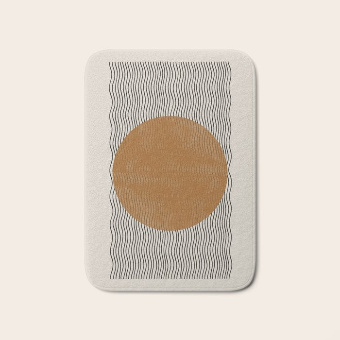 Woodblock Paper Mustard  Bath Mat Gallery Image 1