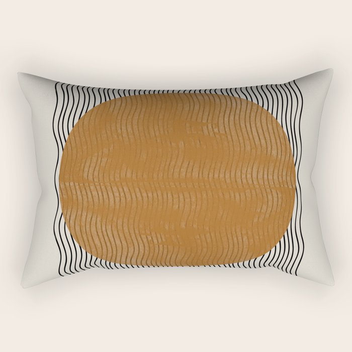 Woodblock Paper Mustard  Rectangular Pillow Gallery Image 2