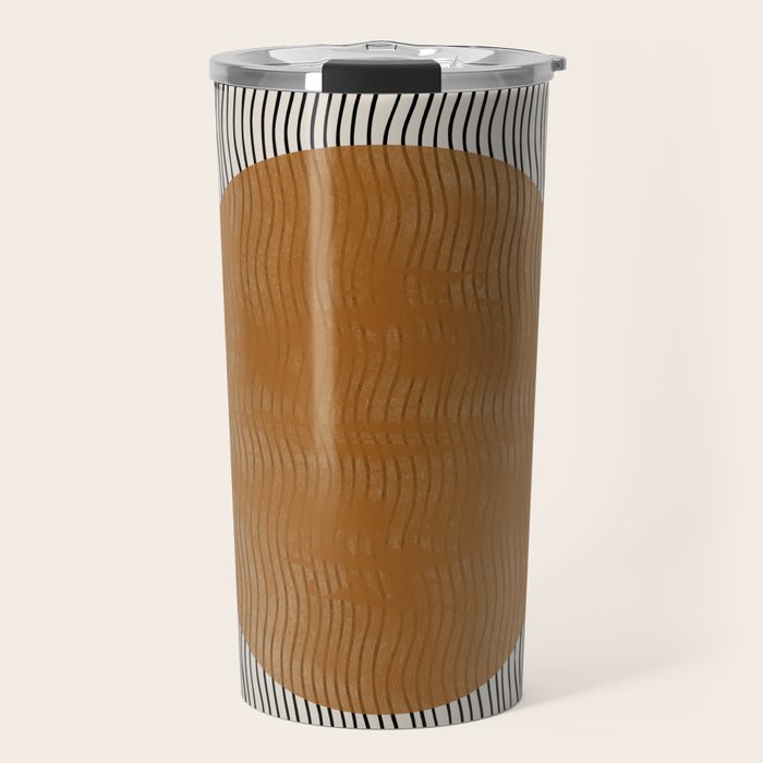 Woodblock Paper Mustard  Travel Mug Gallery Image 1