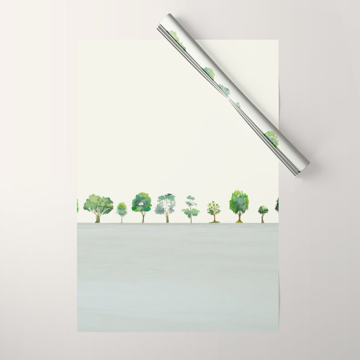 A Row Of Trees Wrapping Paper Gallery Image 1