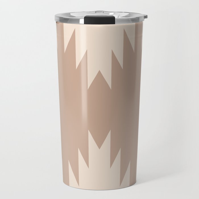 Geometric Southwestern Minimalism - Neutral Natural Beige Travel Mug Gallery Image 1