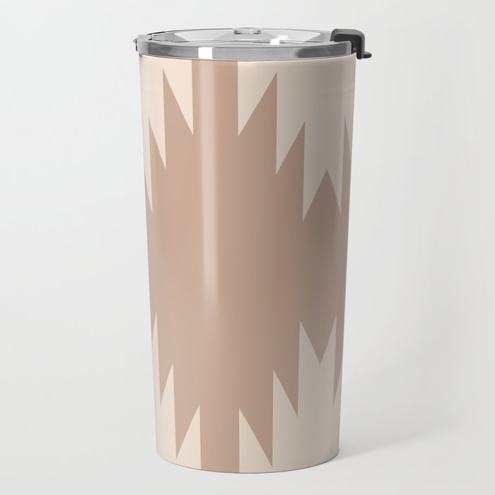 Geometric Southwestern Minimalism - Neutral Natural Beige Travel Mug Gallery Image 2