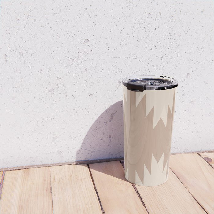 Geometric Southwestern Minimalism - Neutral Natural Beige Travel Mug Gallery Image 4
