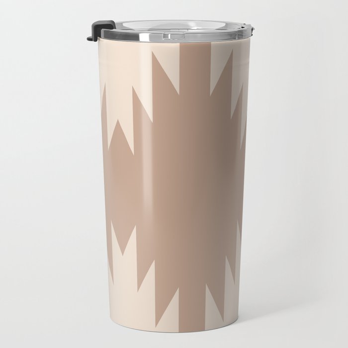 Geometric Southwestern Minimalism - Neutral Natural Beige Travel Mug Gallery Image 3