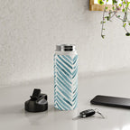 Turquoise herringbone - watercolor Water Bottle Gallery Image 4