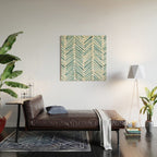 Turquoise herringbone - watercolor Wood Wall Art Gallery Image 2