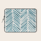 Turquoise herringbone - watercolor Laptop Sleeve Gallery Image 1